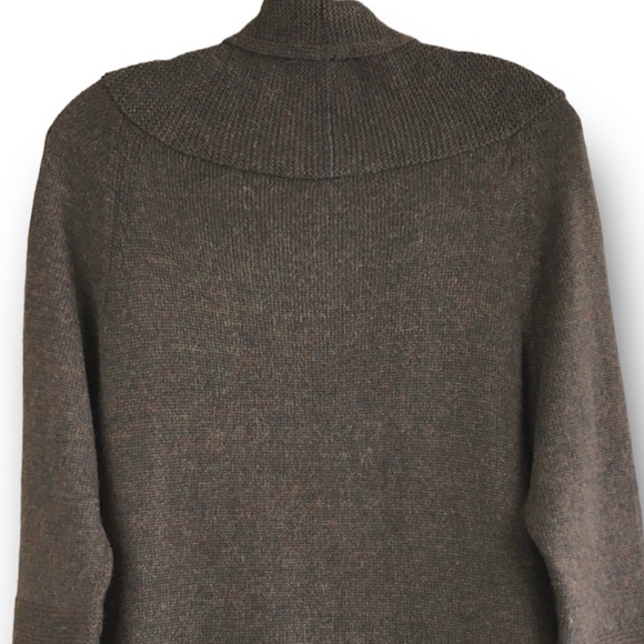 ANNE WILLI Paris 100% Alpaca Open Front Cardigan In Military Green Size 2 - Picture 8 of 9